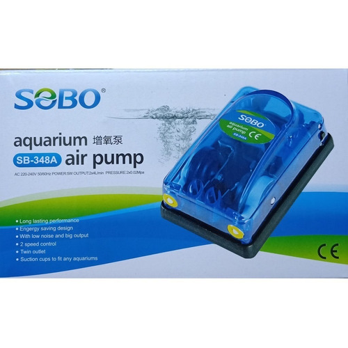 Bomba De Aire Sobo Acuarios, 2 Salidas X 4l/min 5w Peces