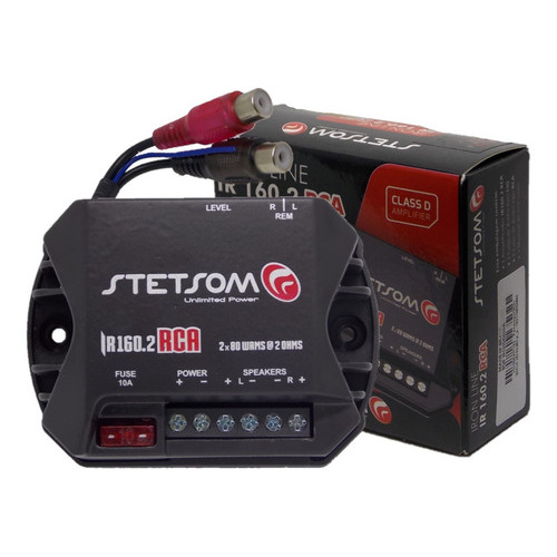 Amplificador para autos, pickups & suv Stetsom Iron IR 160.2 clase D con 2 canales y 160W negro