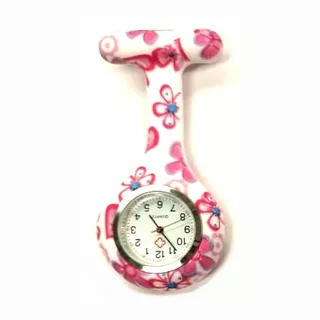 Reloj Enfermera Broche Medico Moda Mujer Estampado Flores