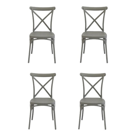 Silla de comedor Garden Life Katrina, estructura color gris, 4 unidades