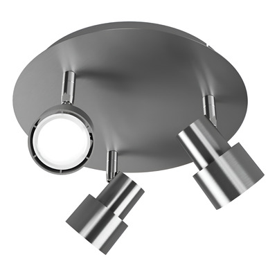 Plafon Boa 5259 3 Luces Redondo Gu10 Led Acero