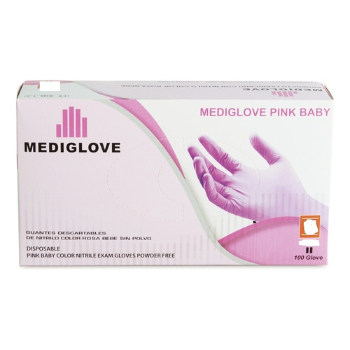 Mediglove Guantes Descatables Nitrilo Pink Baby Por 100 Und Talle S