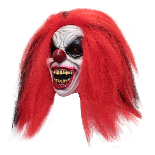 Máscara Payaso Reddish Cabello Rojo Halloween Terror 26838 Color Blanco/Rojo