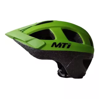 Casco De Bicicleta Mti Street 5 Con Visera Desmontable Color Verde/nego Talle M(55-59)