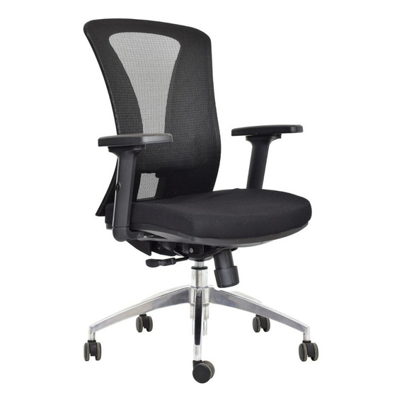 Silla Ergonómica De Oficina Bonno Gerente Versalles Brazo 3d Color Negro