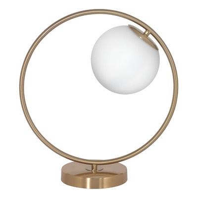 Lampara Velador De Mesa Aydi Dorado Apto Led Deco Moderno Lk