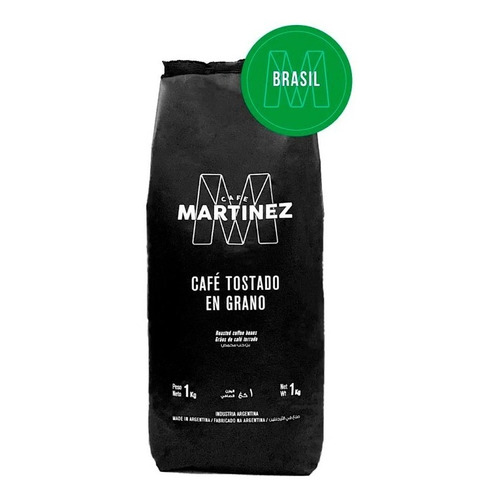 Cafe Martinez en grano tostado Brasil 1kg