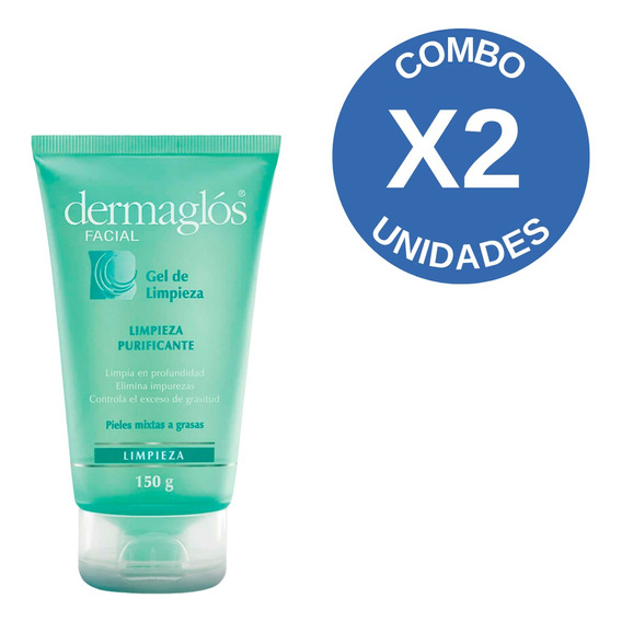 Pack X2 Dermaglos Gel De Limpieza Piel Mixta A Grasa 150 Ml