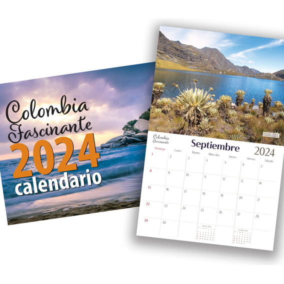 Calendario Programador 2024 Paisajes Colombia, 43x28 Cms 