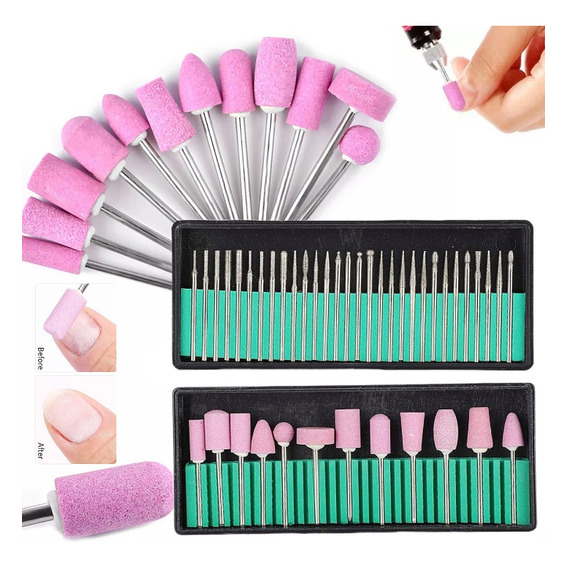 42 Pulidor Taladro Puntas Para Nail Drill Uñas Profesional