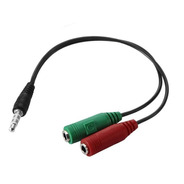 Cable Audio Divisor Triestereo 1 Macho A 2 Hembras 3.5 Mm 
