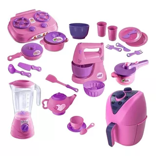 Kit Infantil Eletros Linha Rosa Cozinha Cozinha Completa