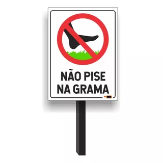 Placa Não Pise Na Grama Não Pegue As Plantas 20x15 Pvc 20un