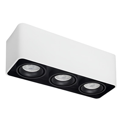 Plafón 3 Luces Toronto Gu10 Blanco Int. Ngo 30x10cm Blanco