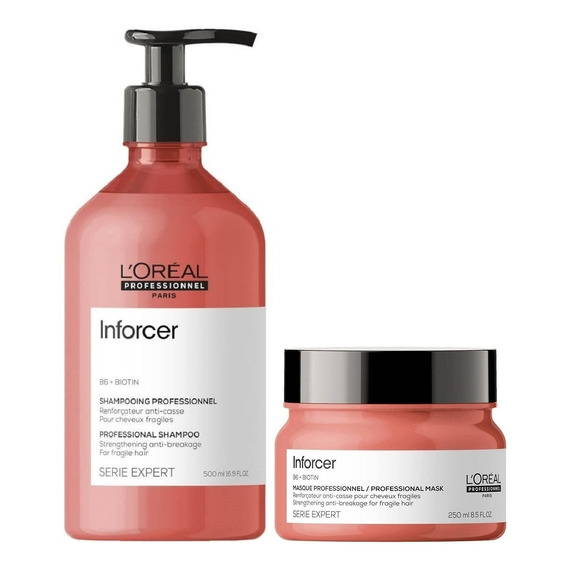 Shampoo Fortalecedor 500ml + Mascarilla Loreal Inforcer