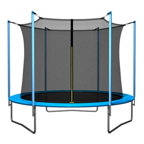 Cama elástica Femmto TPL10FT00 con diámetro de 3 m, color del cobertor de resortes azul y lona negra