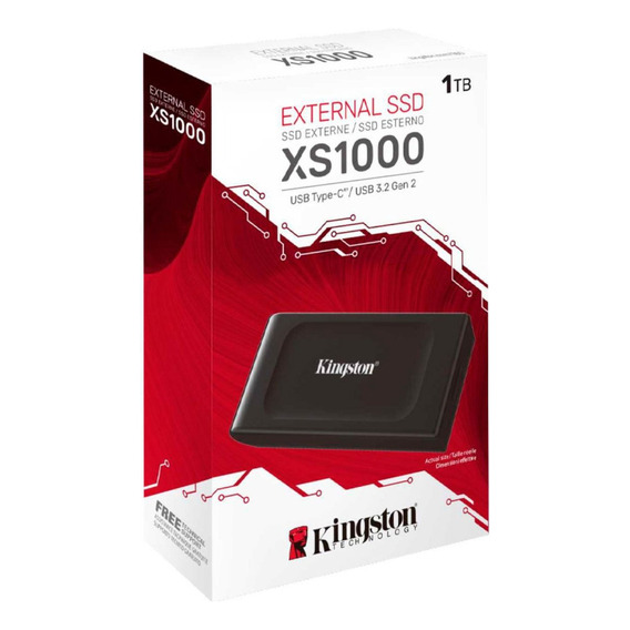 Unidad Estado Solido Kingston Ssd Xs1000 Externo 1tb Usb 3.2 Color Negro