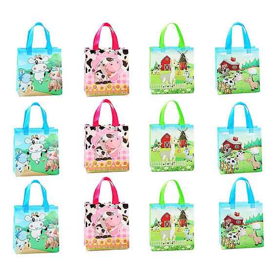 12 Bolsas Dulceros Fiesta Bolo Infantil Recuerdo Animalitos