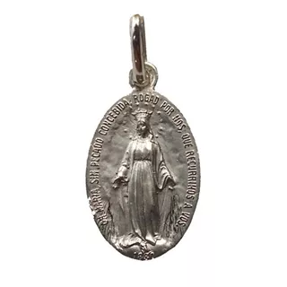 Medalla Plata 925 Virgen Milagrosa # 1600 Bautizo Comunión 