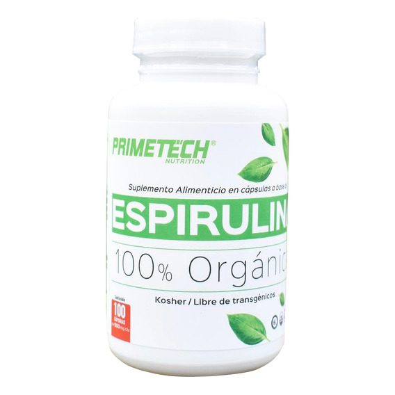 Espirulina Organica Suplemento Alimenticio C/ B12 100 Caps