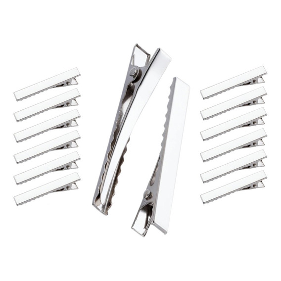 Pinza Cabello Metal Básica Grande X 12 Unidades