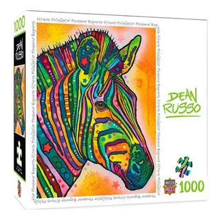 Rompecabezas Stripes Mccalister Cebra De Colores Dean Russo 1000 Pz Masterpieces