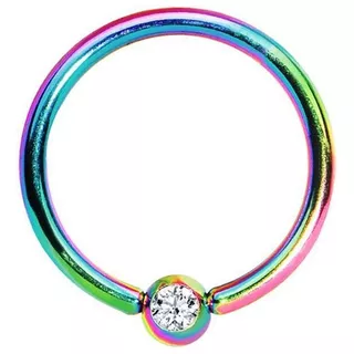 Piercing Mamilo 100% Titanio Rainbow Argola Captive 1,2 Mm