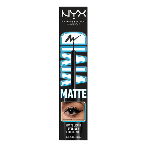 Delineador De Ojos Líquido Nyx Vivid Matte 2ml Color Black Efecto Mate