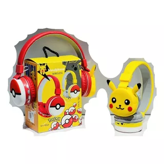 Fone De Ouvido Amarelo Pokemon Pikachu Bluetooth A-05a