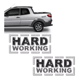 Adesivos Hard Working Fiat Strada Modelo Original