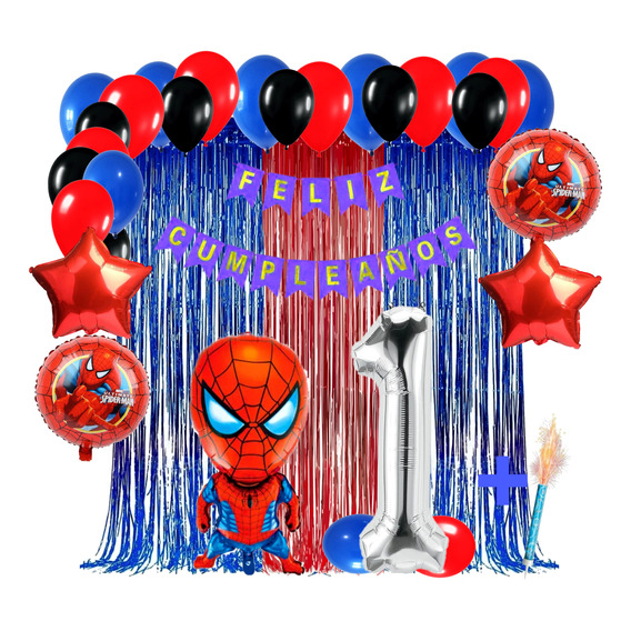 Kit Globos Spiderman Decoración Cumpleaños