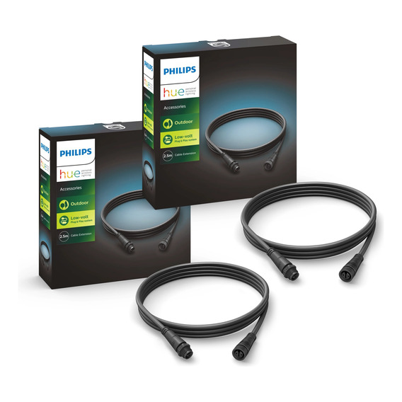 Set 2 Philips Hue Outdoor Cable 2,5 Mts Para Luces Exterior 