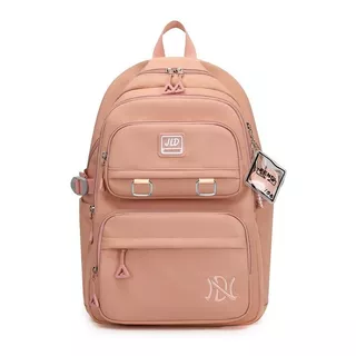 Moda Mochila Bolsa Escola Viagem  Notebook Alto Qualidade Cor Coral Jld