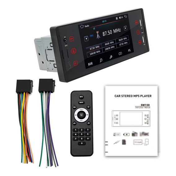 Auto Estéreo Mp5 1din 5in Pantalla Táctil Bt/usb/aux/tf/fm