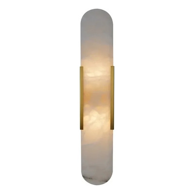 Aplique Pared Aura Alabastro Apto Led E27 Luz Desing