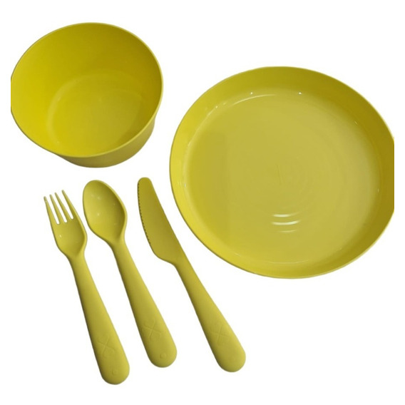 Combo Ikea Para Niños Plato Bowl Cuchara Tenedor Y Cuchillo