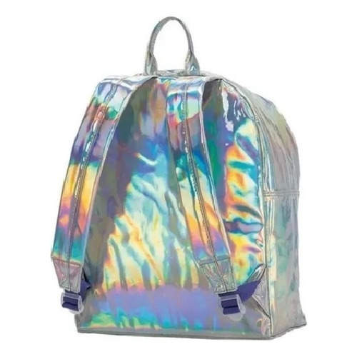 Mochila Tokio Silver Mooving 16 Pulgadas 15 Litros Plateada Color Plateado Diseño de la tela Liso