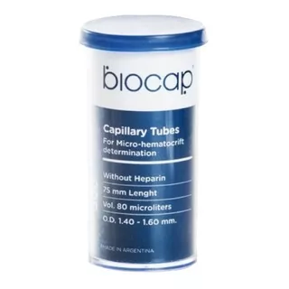 Tubos Capilares Vial Sin Heparina X 500 Unidades Biocap