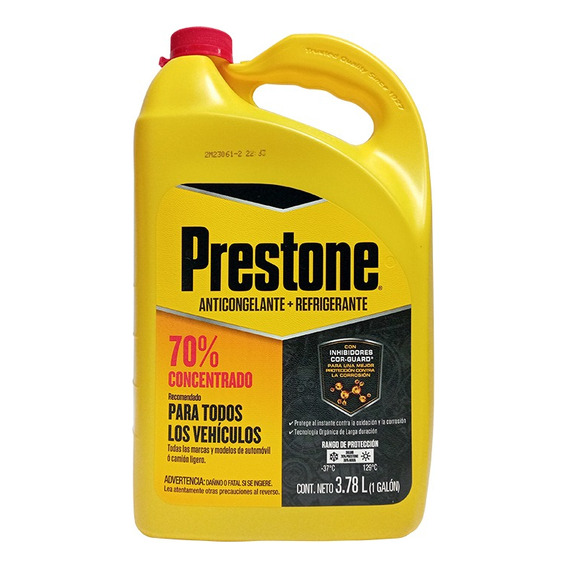 Anticongelante Amarillo Prestone 70% Larga Duración 3.78l