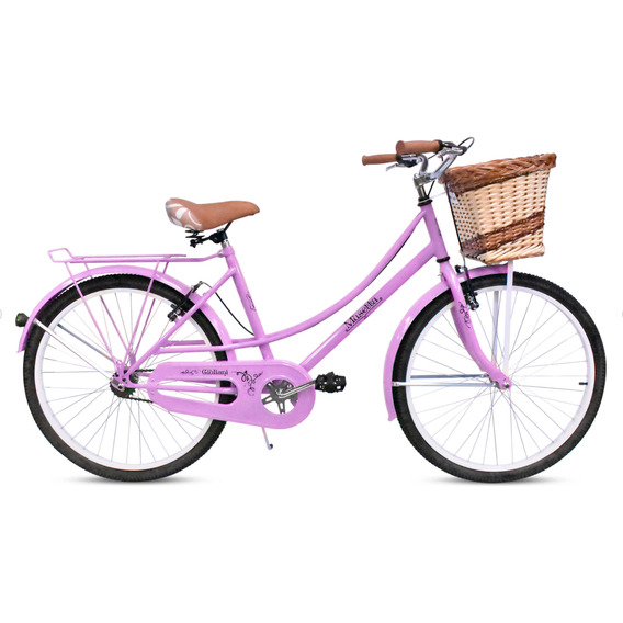 Bicicleta urbano femenina Musetta Vintage. R24 1v frenos v-brakes color rosa con pie de apoyo  