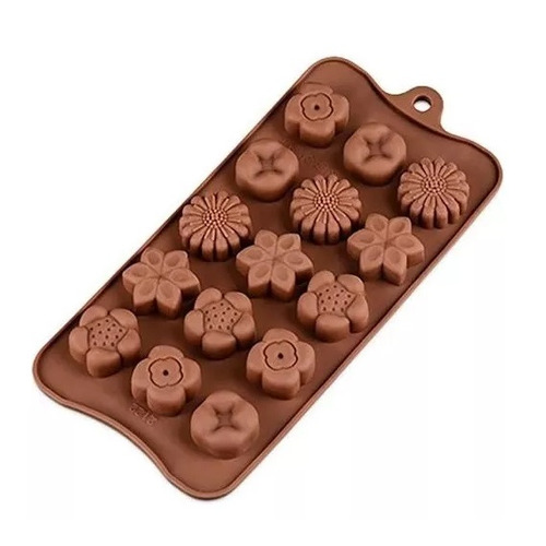 Moldes De Chocolate Moldes Chocolate Silicona 5 Flores N1 Color Marrón 607