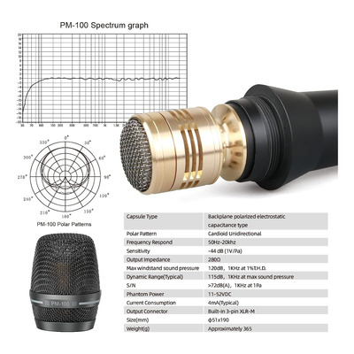 Relacart Condenser Micrófono Pm100 Cardioides Vocales Cardio