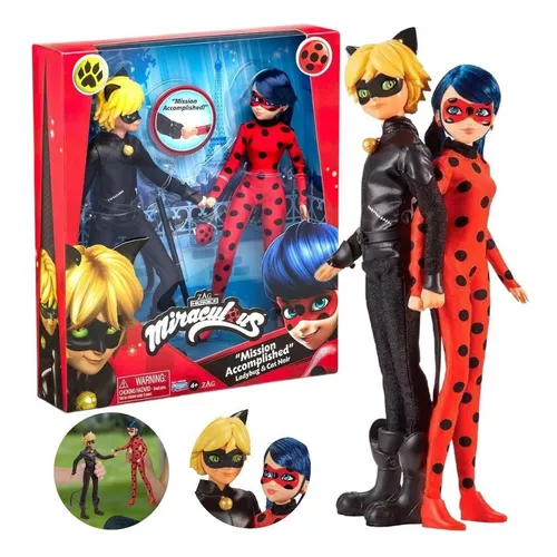 Conjunto de 2 Bonecos Miraculous Mission Accomplished Ladybug e