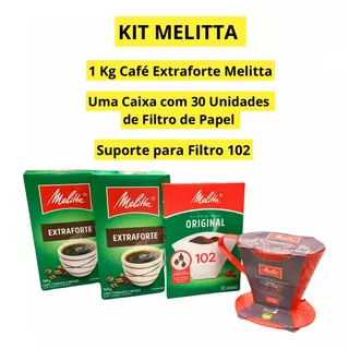 Kit Café Melitta Extra Forte Completo Com/filtro/suporte