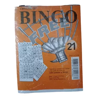 Conjunto Cartelas 12 Blocos Jogo Bingo 1200 Folhas 13,7x11cm