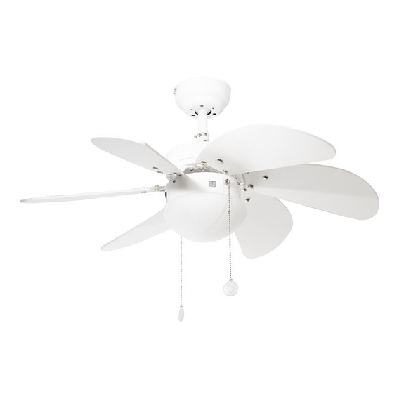 Ventilador De Techo 32 Clásico Blanco 6 Aspas 3 Velocidades Diámetro 81.28 cm Material de las aspas MDF