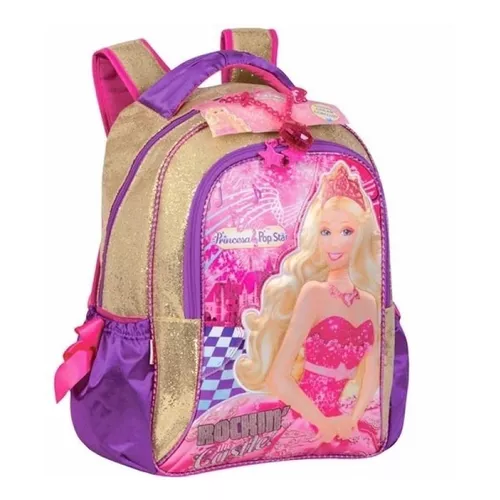 Mochila escolar Barbie A Princesa E A Pop Star Sestini no Shoptime