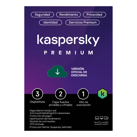 Licencia Kaspersky Total Security 3 Dispositivo 1 Año