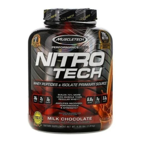 Suplemento en polvo MuscleTech  Performance Series Nitro-Tech proteína sabor milk chocolate en pote de 1.8kg