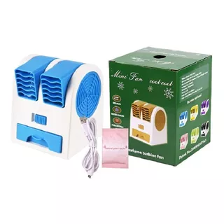 Mini Ventilador Aire Acondicionado 2 Salidas Usb Portatil